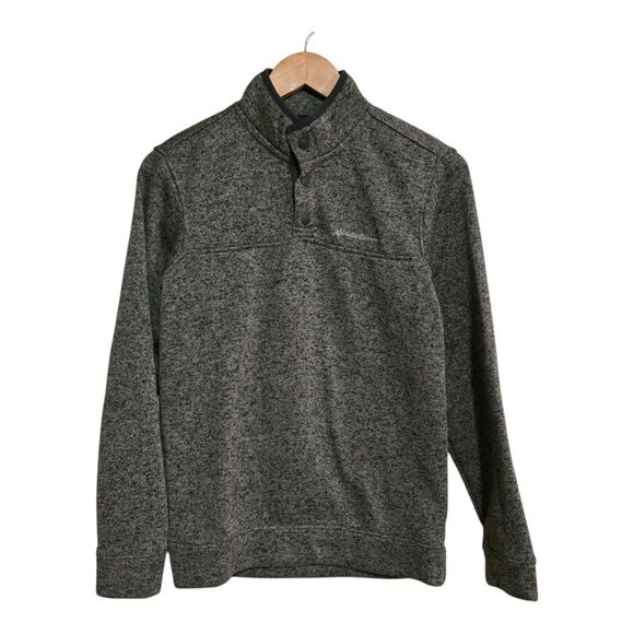 Eddie Bauer Men’s Size Small Radiator Fleece Snap Front Pullover Gray Mock Neck - Picture 3 of 8
